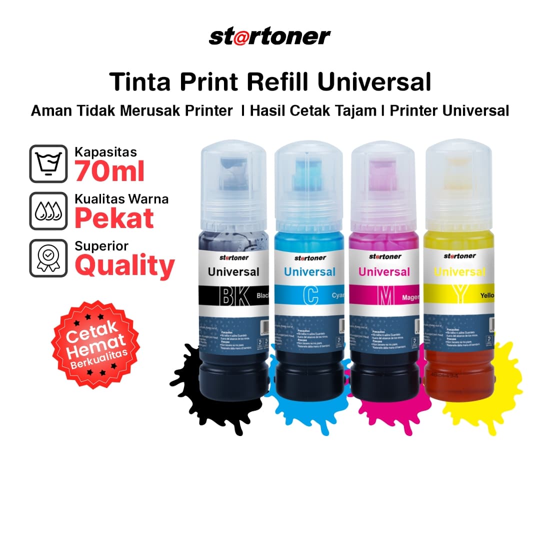 Toner printer Tinta Printer Universal Startoner Ink UNV 70ml kompatibel Universal